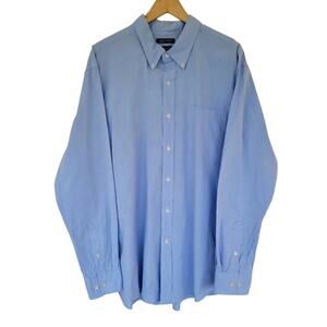 Saddlebred Button Down Shirt Light Blue Long Sleeve Oxford Stretch Mens Size XL